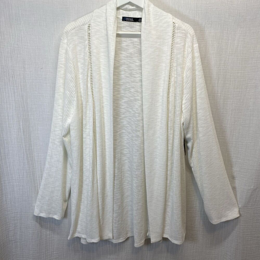 NEW Cure Cardigan Women Size 2XL White Minimalist Casual Office Career